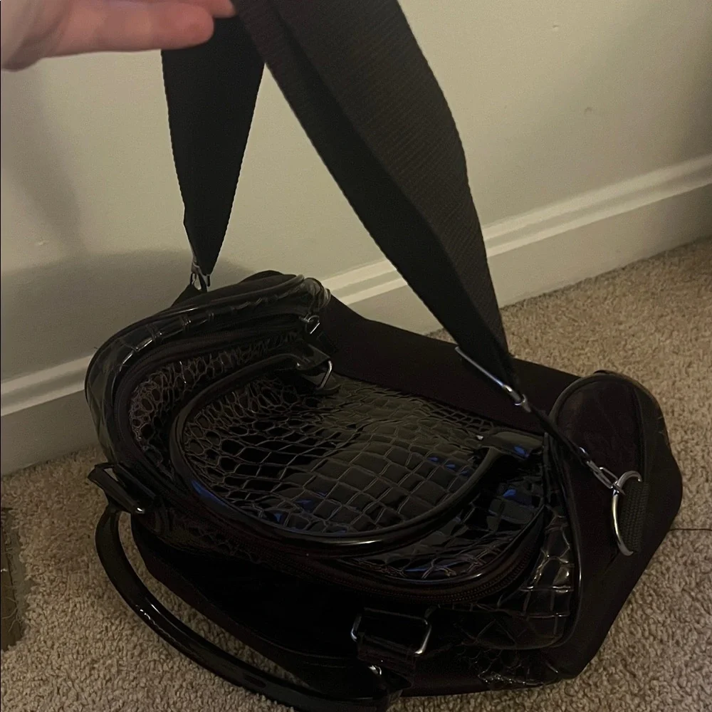 faux leather makeup bag
